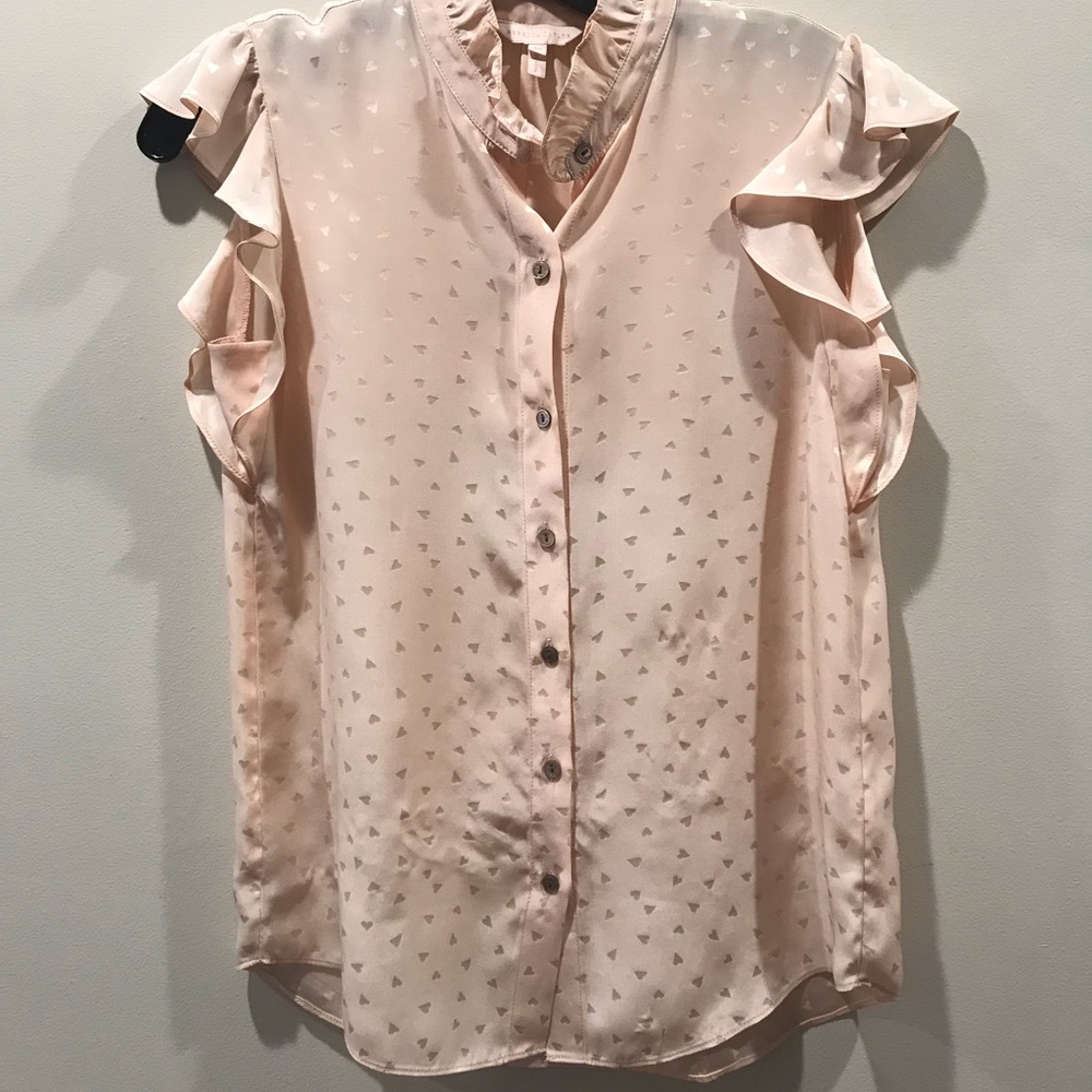 Rebecca Taylor Heart Jacquard Silk Top - Picture 2 of 5